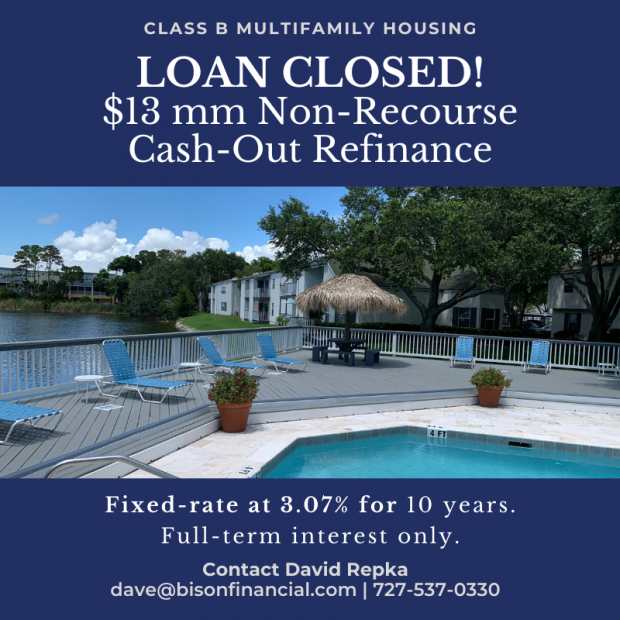 Loan Closed – $13M Non-Recourse Cash Out Finance